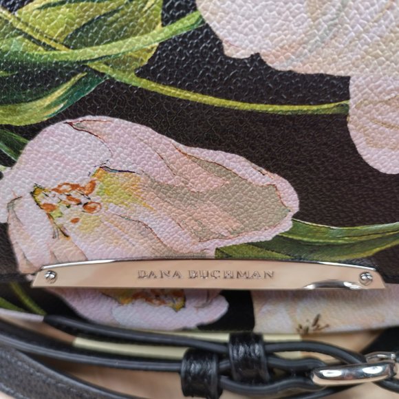 Dana Buchman Floral Purse Cross Body Adjustable Shoulder Strap Black Small - Picture 2 of 15